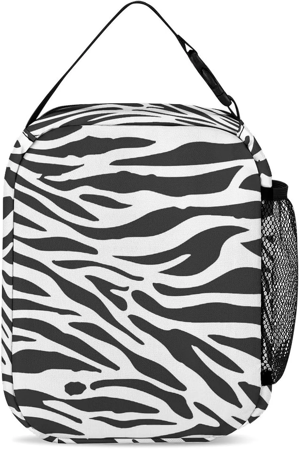 Zebra Backpack with Lunch Box & Pencil Case, 16 Inch Cute Zebras Themed Bookbag, Adjustable Lightweight Large Capacity, Colorful Daily Casual Backpacks Set with Lunch Bag