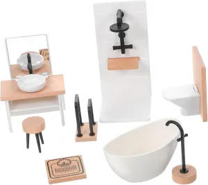 Zerodeko 1Set Miniature Dollhouse Bathroom Set Accessories for Creative Play Includes Toilet Bathtub Sink More for Dollhouse Decoration and Imaginative Fun