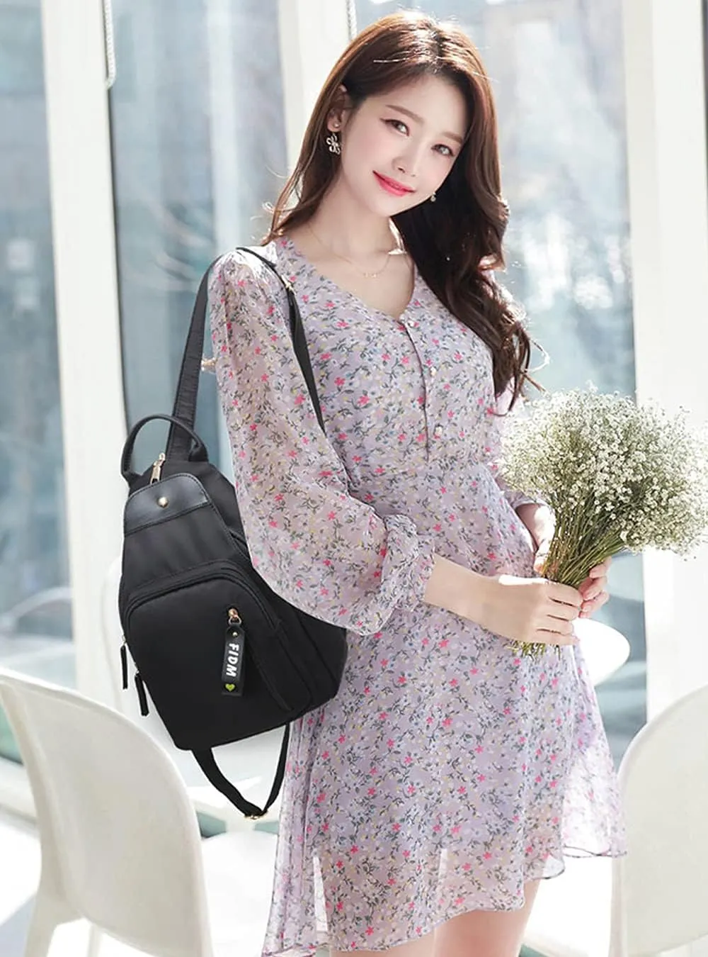 zhongningyifeng Backpack for Women Small, Mini Nylon Travel Backpack Purse, Shoulder Bag Cute Lightweight for Ladies