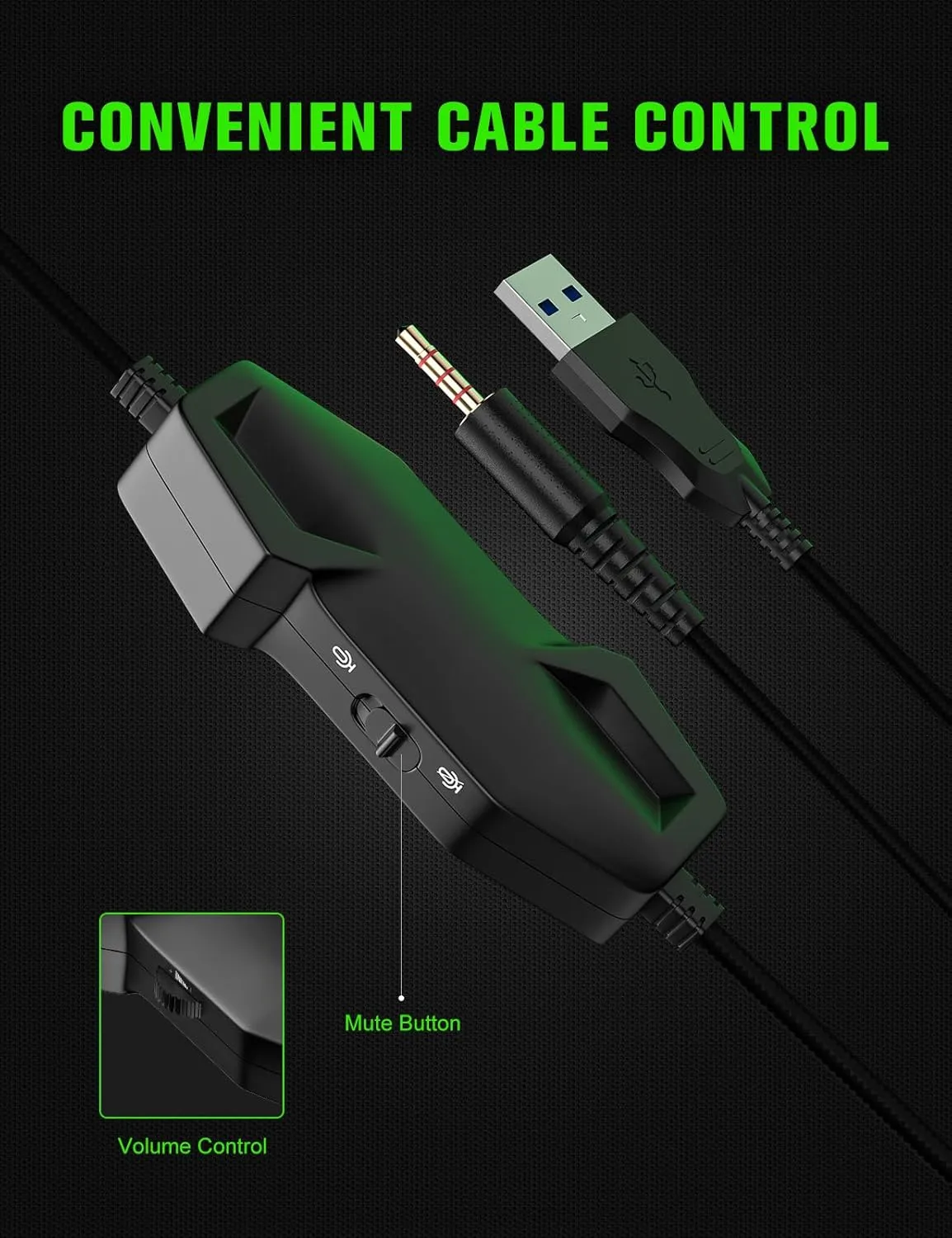 ZIUMIER Z20 Gaming Headset for PS4, PS5, Xbox One, Xbox Series S/X, PC, Switch, Wired Over-Ear Headphones with Noise Isolation Microphone, RGB LED Light, Surround Sound, Green