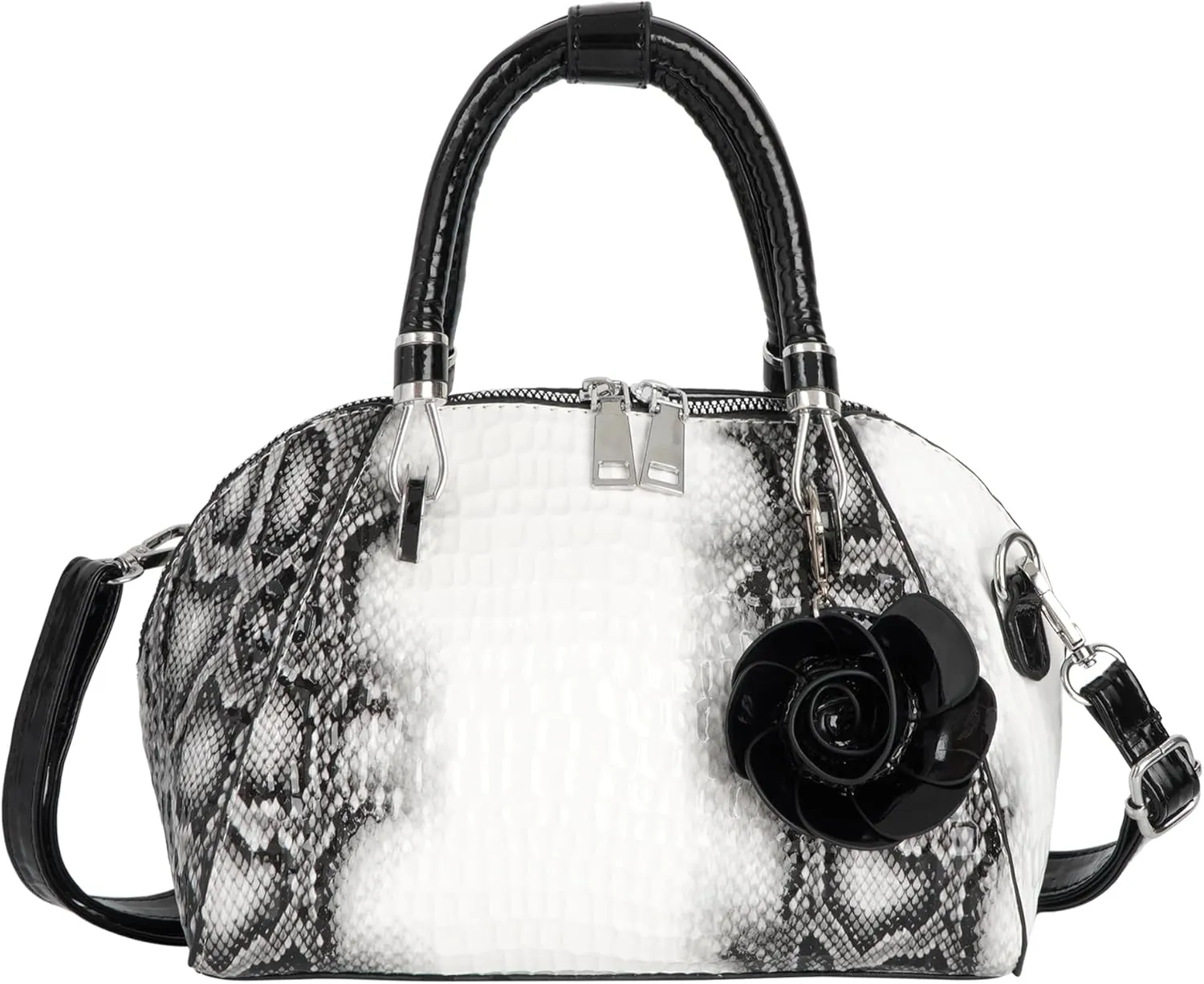 ZLM BAG US Women's Snakeskin Pattern Handbag Purse Top Handle Satchel Pu Leather Shoulder Crossbody Bag