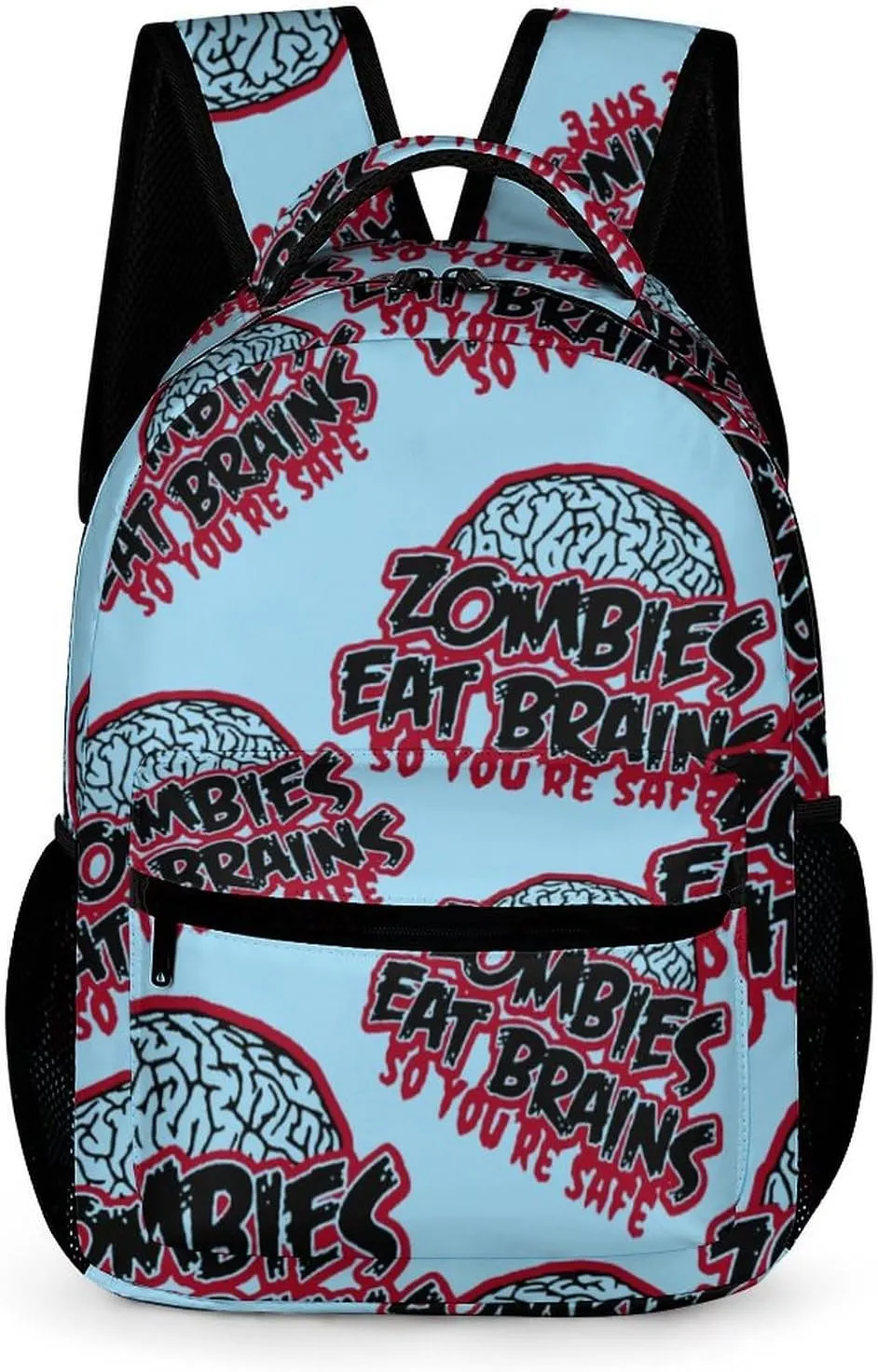 Zombies Eat Brains Cute Backpack Travel Bag Small Back Packs Funny Print Mini Daypack